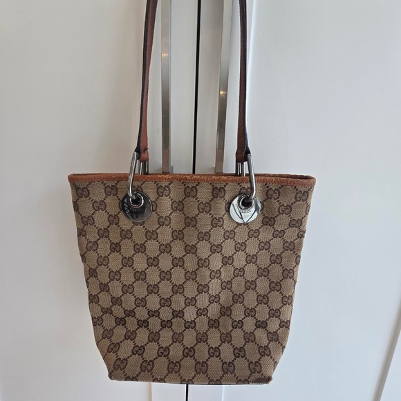 Gucci VTG Canvas Eclipse Tote - Picture 1 of 16